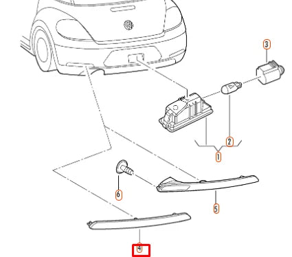NEW VOLKSWAGEN BEETLE 5C REAR BUMPER LEFT SIDE REFLECTOR 5C5945105 ORIGINAL