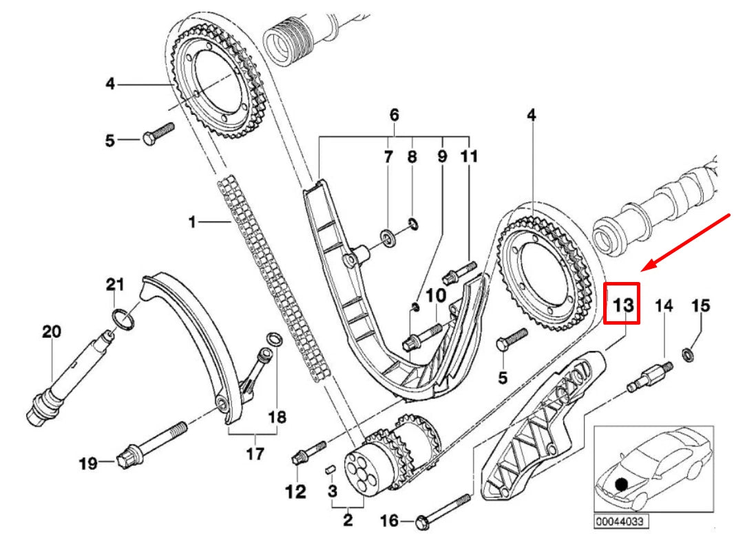 NEW BMW Z8 ROADSTER E52 LOWER TIMING CHAIN GUIDE RAIL 11311406280 1406280