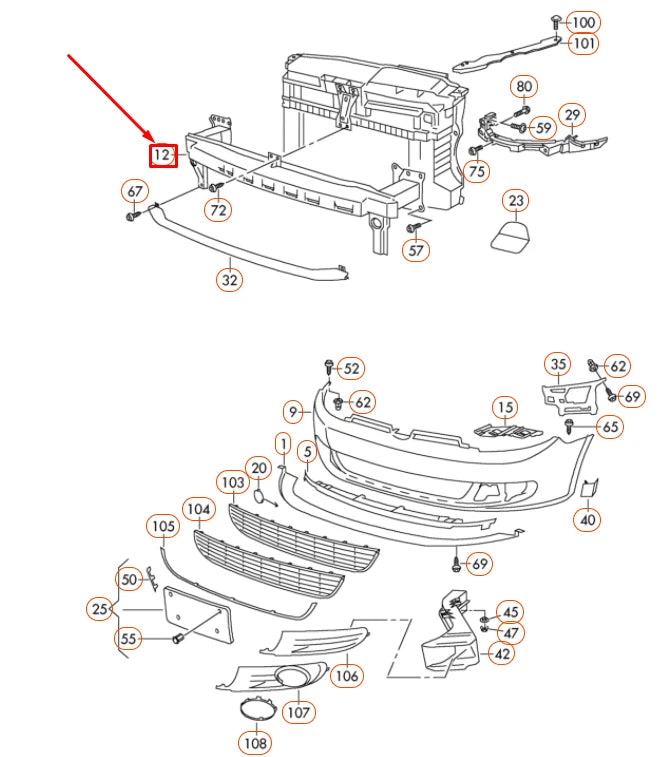 NEW VOLKSWAGEN GOLF MK6 FRONT BUMPER REINFORCEMENT BEAM 5K0807109H ORIGINAL