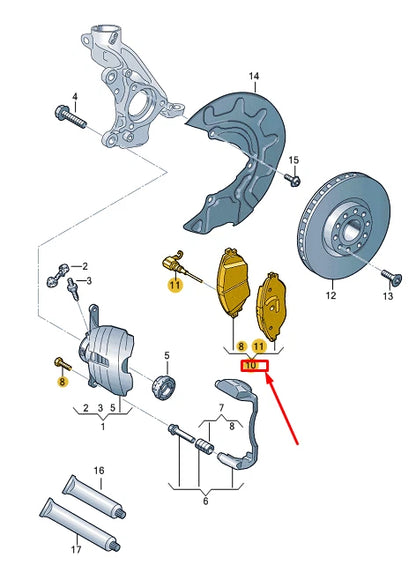 NEW VW GOLF CD MK8 FRONT BRAKE PADS 5Q0698151AH ORIGINAL