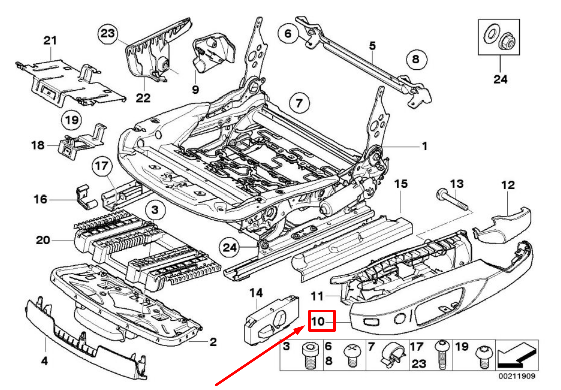 new bmw 3 e90 front left seat outer trim 6979653 52106979653 original