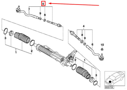 NEW BMW 3 E46 RIGHT TIE ROD ASSEMBLY 32106774319 6774319 ORIGINAL