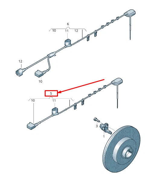 NEW VW SHARAN 7N REAR RIGHT SPEED SENSOR WIRING HARNESS 7N0927904BH