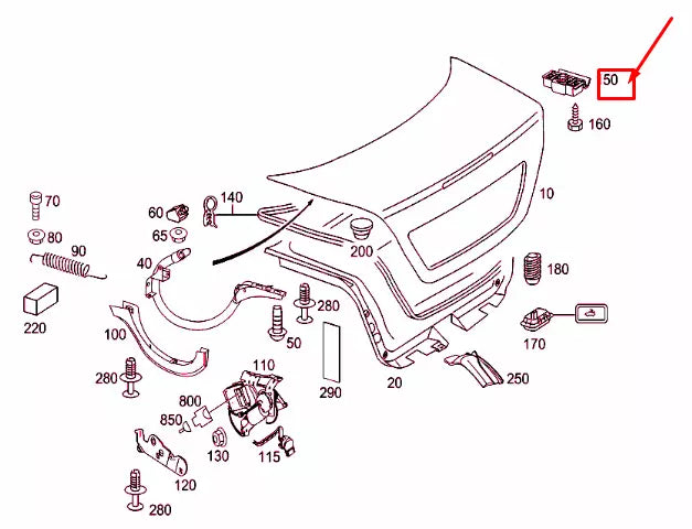 NEW MERCEDES-BENZ E W211 REAR LID TOP BUFFER A2117500097 ORIGINAL