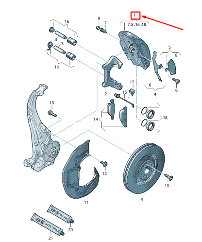 new audi a8 4h front right brake caliper 4h0615124b original