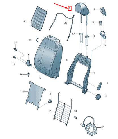 new vw beetle 5c head rest 5c5881901b ice 5c5881901bice original