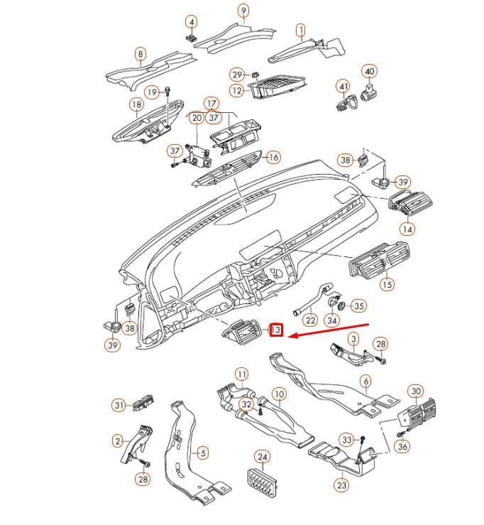 NEW VW CC 358 DASHBOARD LEFT AIR VENT 3AB819701AMAI ORIGINAL