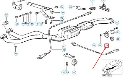 new bmw 3 e36 catalytic converter/front silencer flange 18111719444 original