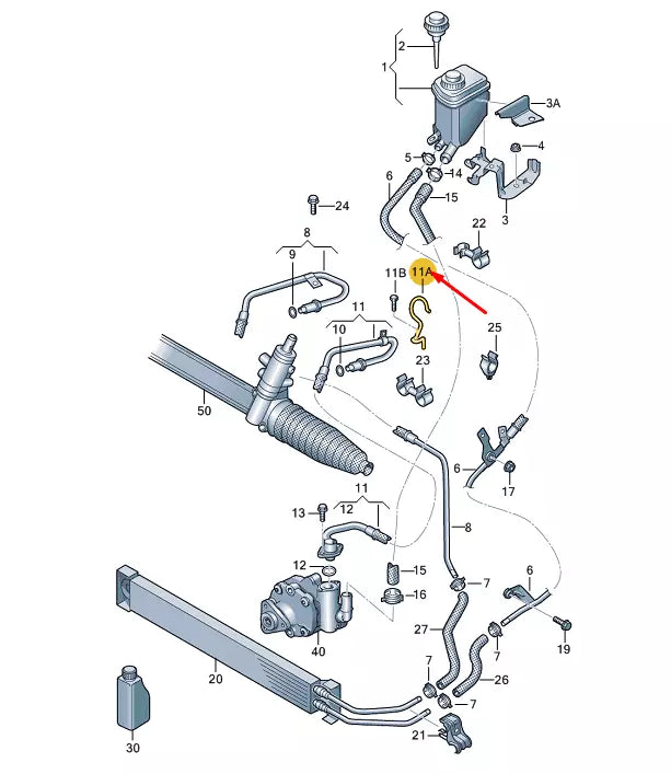 NEW VW TOUAREG 7P MK2 STEERING EXTENDIBLE HOSE HOLDER LHD 7L8422926