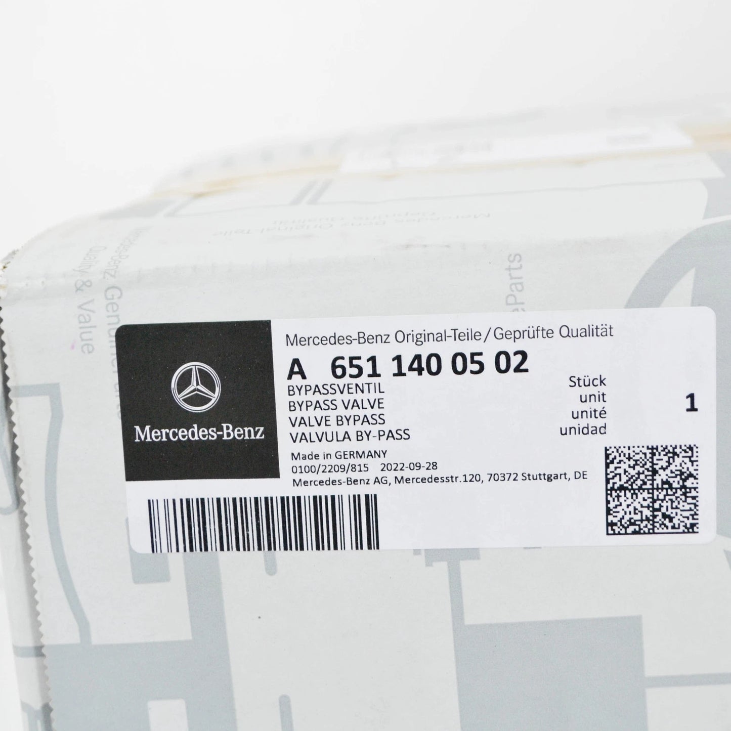 NEW MERCEDES-BENZ C W204 BYPASS VALVE A6511400502