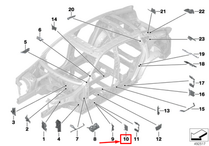 new bmw x6g06 front right center door sill shaped 41009879588 9879588 original