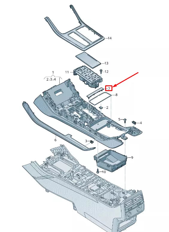 NEW AUDI Q7 4M CENTER CENTER CONSOLE TRIM 4M8864893NP5 4M8864893 NP5