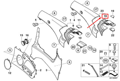 NEW BMW 3 CABRIO E46 REAR RIGHT ROD ASSEMBLY COVER 51437147948 7147948 ORIGINAL