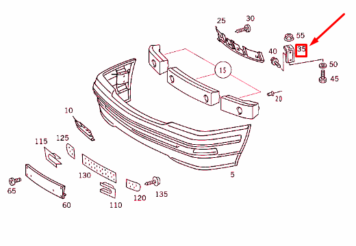 NEW MERCEDES-BENZ SL R129 FRONT BUMPER BRACKET ANGLE A1298850012 ORIGINAL