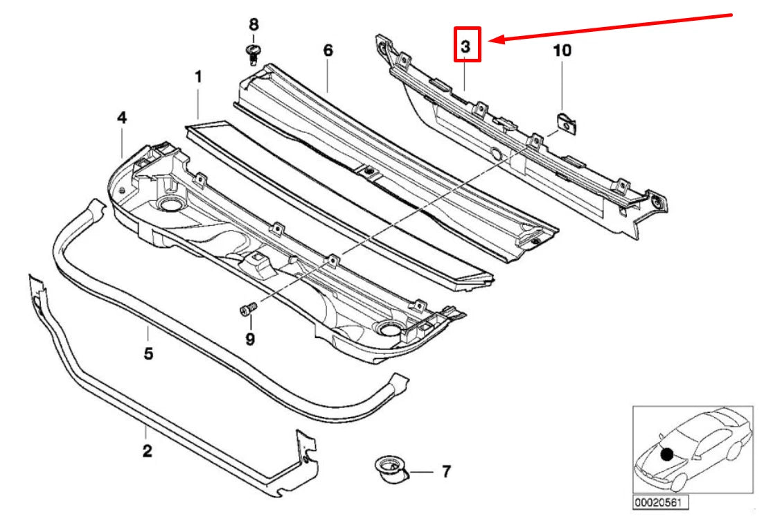 NEW BMW 3 E46 LOWER CABIN FILTER HOUSING SUPPORT 8362894 64318362894 ORIGINAL