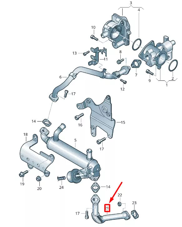 NEW VOLKSWAGEN CRAFTER 2F EGR PIPE 076131525C ORIGINAL