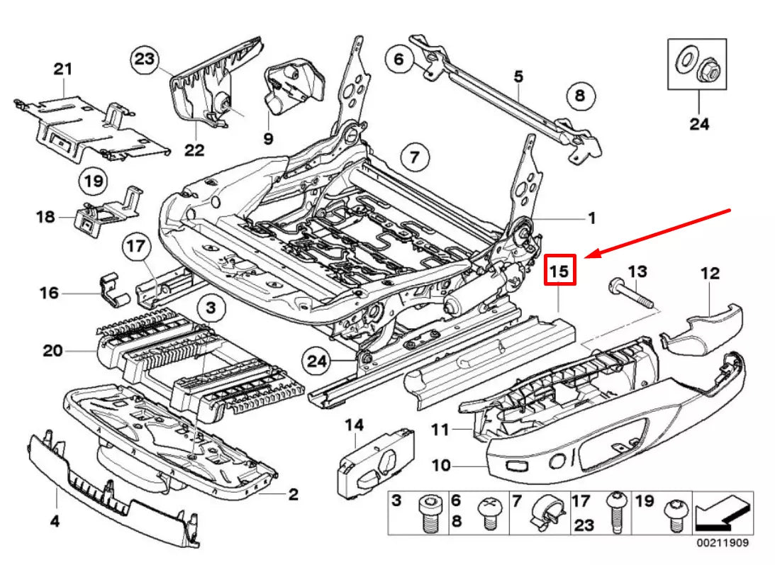 NEW BMW X1 E84 FRONT LEFT SEAT TRACK COVER 52107118501 7118501 ORIGINAL