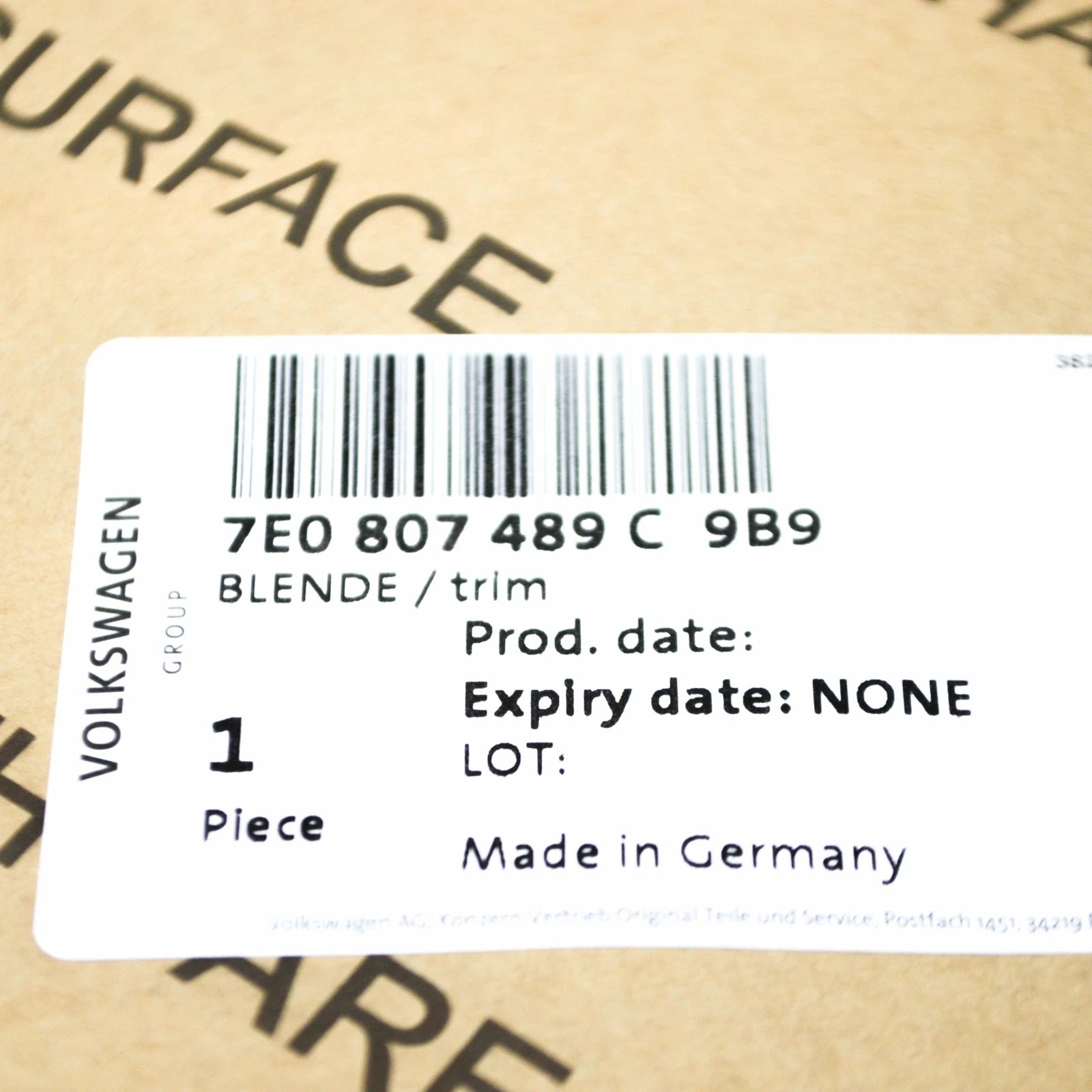 NEW VW TRANSPORTER T6 FRONT LEFT FOG LIGHT GRILLE TRIM 7E0807489C9B9