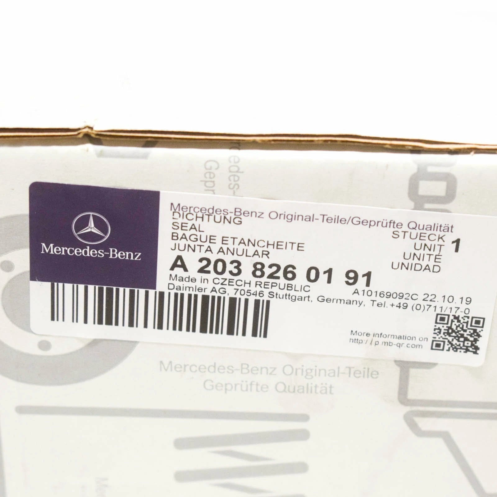 NEW MB C W203 FRONT LEFT HEADLIGHT SEALING GASKET A2038260191