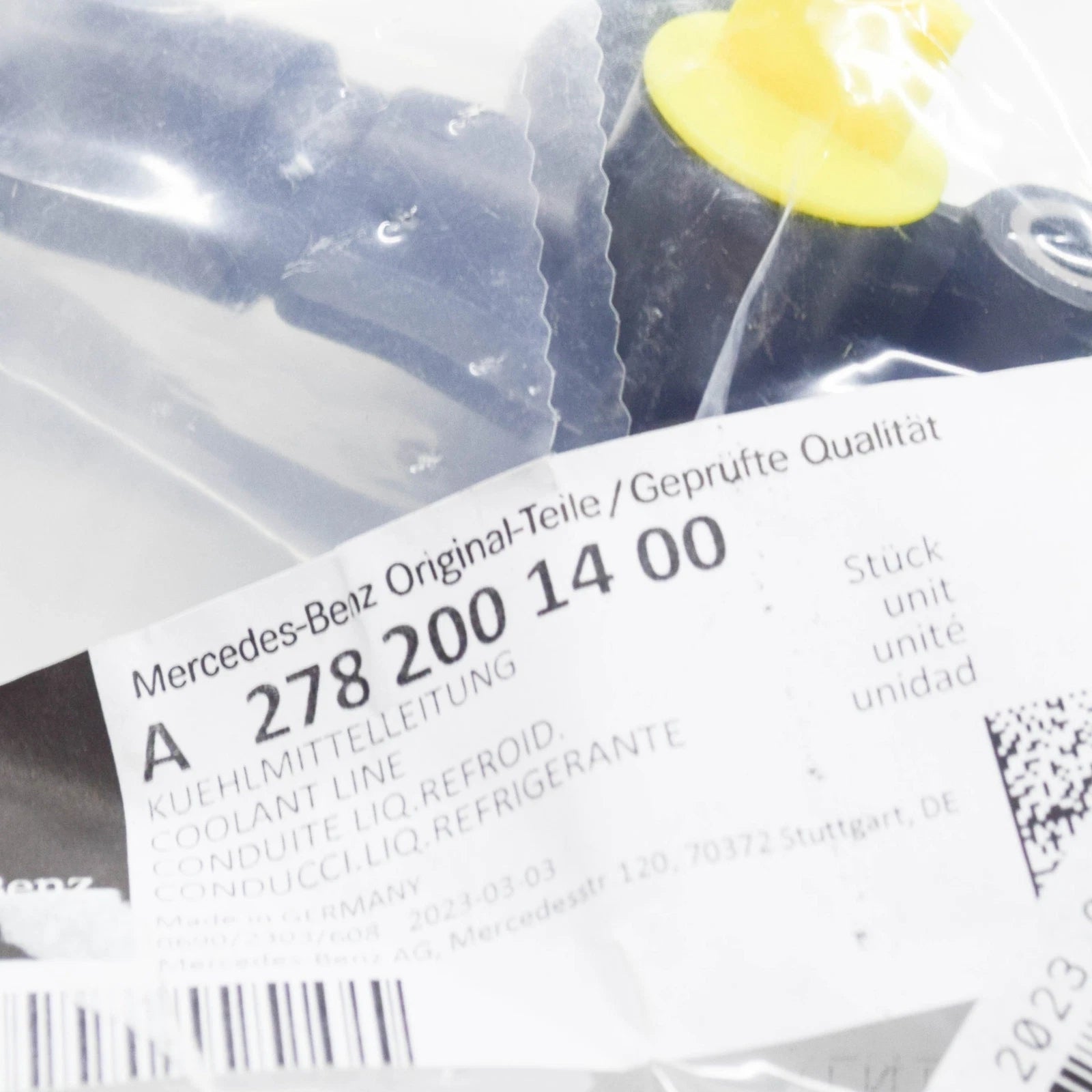 NEW MERCEDES-BENZ CLS C218 TURBO LEFT RETURN COOLANT LINE A2782001400 ORIGINAL