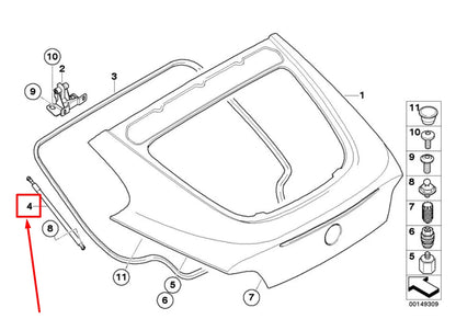 NEW BMW Z4 E86 TRUNK LID GAS PRESSURIZED SPRING 3420572 51243420572 ORIGINAL