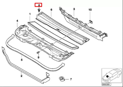 NEW BMW 3 E46 CABIN AIR FILTER LOCK 64318385244 8385244 ORIGINAL