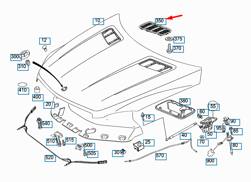 NEW MERCEDES-BENZ GL-CLASS X166 BONNET LEFT COVER A1668800105 ORIGINAL