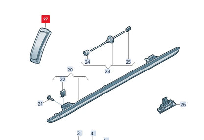 NEW AUDI Q7 4M FRONT RIGHT SIDE REFLECTOR 4M0945072 ORIGINAL