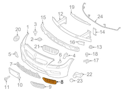 NEW BMW Z4 E89 ROASTER M FRONT LEFT BUMPER GRILLE 51118038091 ORIGINAL