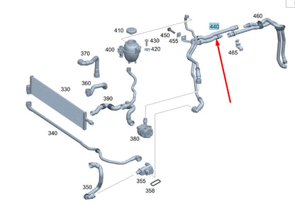 NEW MERCEDES-BENZ C C205 COOLANT HOSES PIPE A2055012001