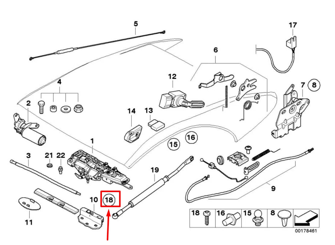 NEW BMW 6 CABRIO E64 CONVERTIBLE TOP HALL SENSOR 54347159258 7159258 ORIGINAL