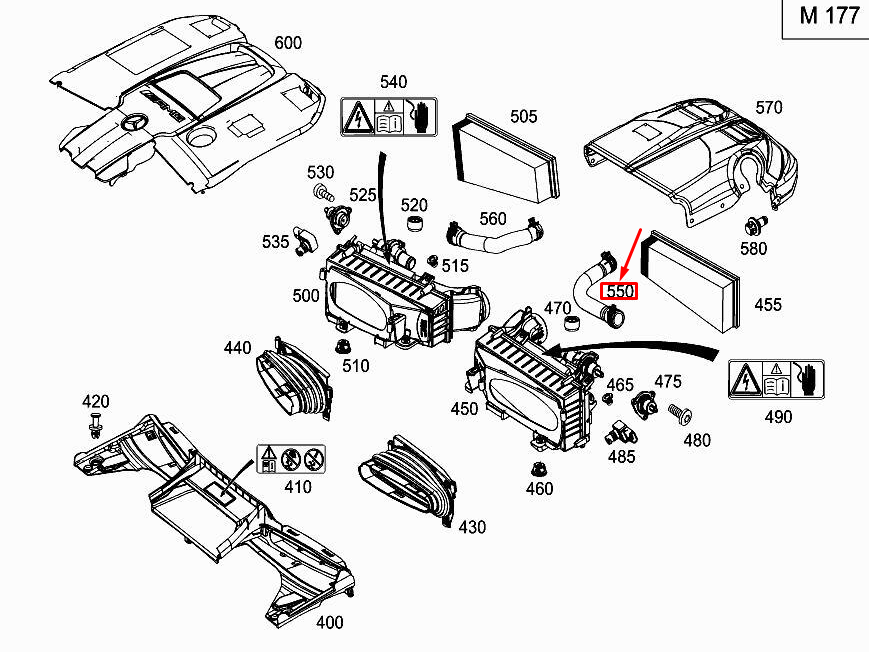 new mercedes-benz e w213 air filter housing molded hose a1770940882 original