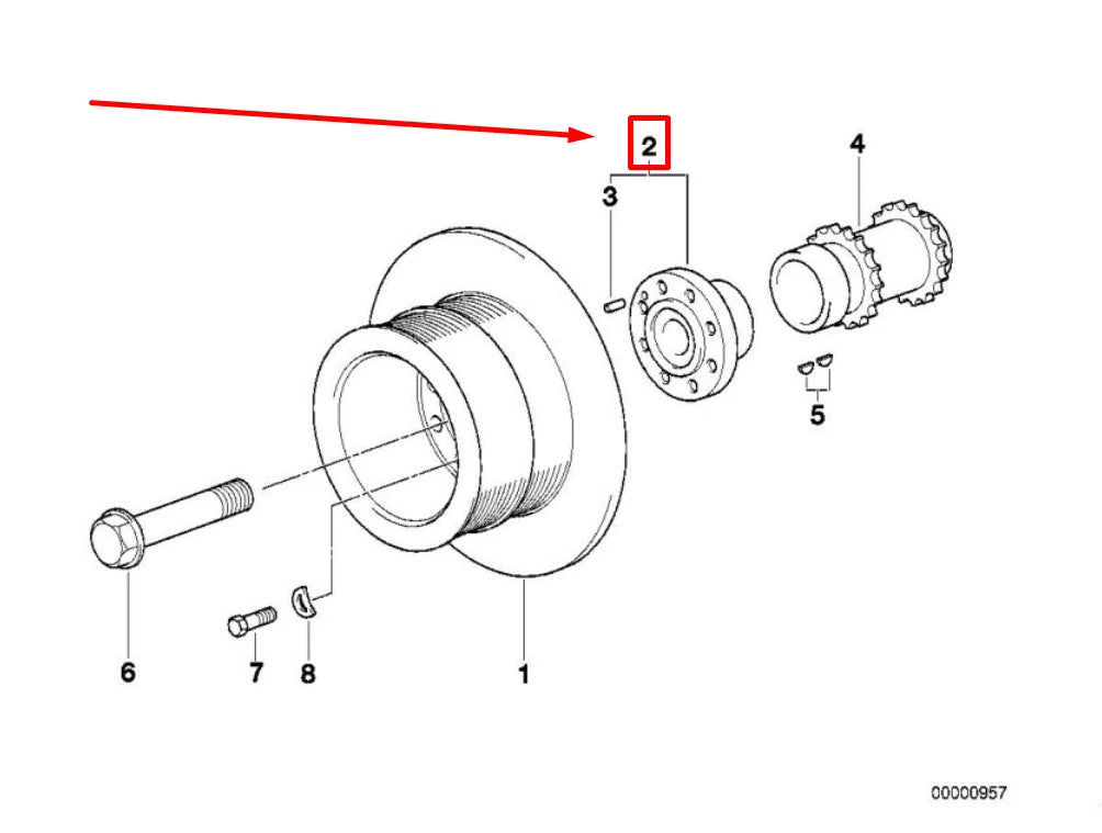 NEW BMW X5 E53 CRANKSHAFT PULLEY HUB 11231736532 1736532 ORIGINAL