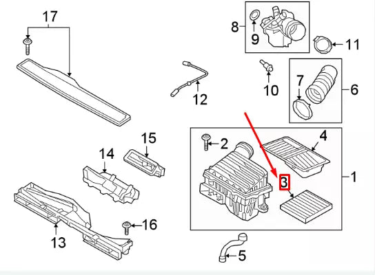 NEW VOLKSWAGEN JETTA A7 AIR FILTER 5QM129620B ORIGINAL