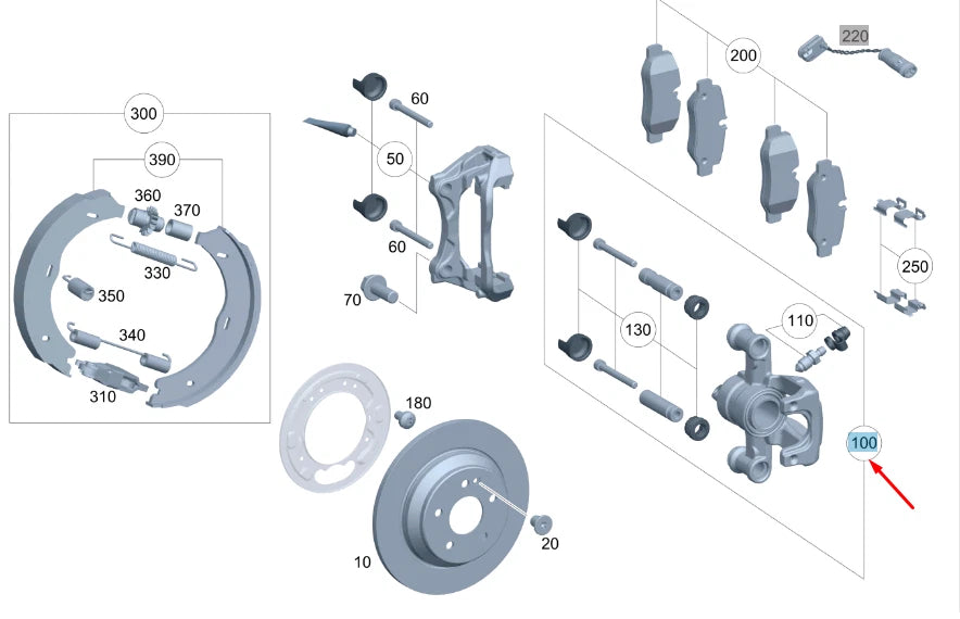 NEW MERCEDES-BENZ VITO W447 REAR RIGHT BRAKE CALIPER A4474208100 ORIGINAL
