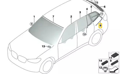 NEW BMW X3 G01 M F97 REAR RIGHT SIDE WINDOW FINISHER TRIM 51377410074 ORIGINAL