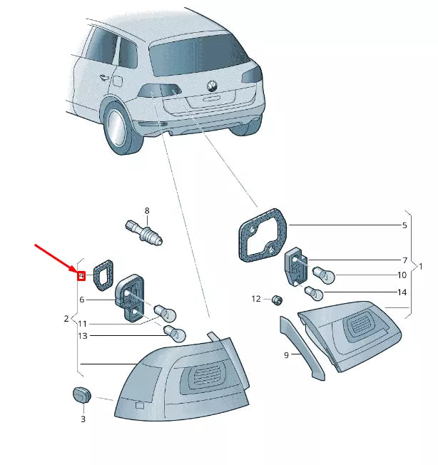NEW VW TOUAREG 7P MK2 REAR LEFT OUTER TAIL LIGHT SEAL 7P6945191