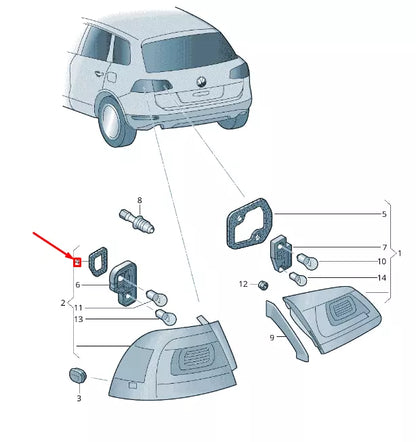 NEW VW TOUAREG 7P MK2 REAR LEFT OUTER TAIL LIGHT SEAL 7P6945191