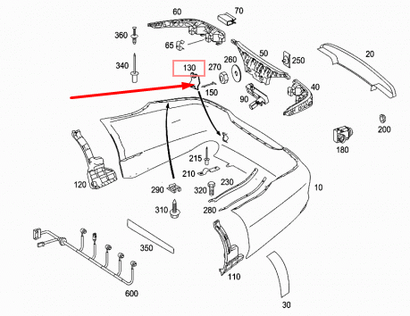 NEW MERCEDES-BENZ CLS C219 REAR BUMPER AMG TOW HOOK COVER A2198800205 ORIGINAL