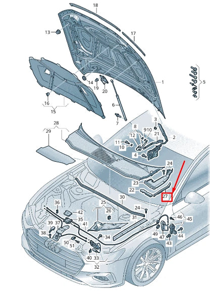 NEW AUDI A6 4A C8 LEFT BONNET SEAL 4K0823731