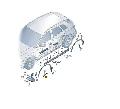 NEW AUDI Q5 FY FRONT LEFT DOOR WHEEL COVER 80A854969A ORIGINAL