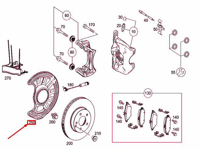 NEW MERCEDES-BENZ A W176 FRONT LEFT BRAKE DISC DUST SHIELD A1764210520 ORIGINAL