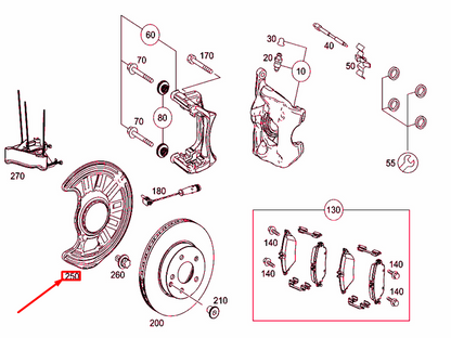 NEW MERCEDES-BENZ A W176 FRONT LEFT BRAKE DISC DUST SHIELD A1764210520 ORIGINAL
