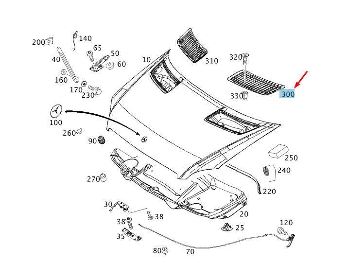 NEW MB SPRINTER W906 ENGINE HOOD LEFT OPEN GRILLE LHD A90683606189051 ORIGINAL
