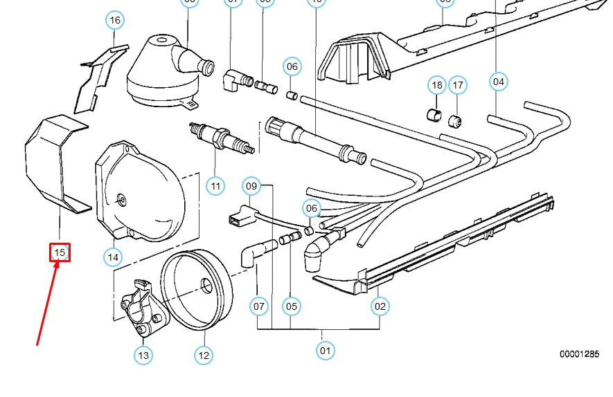 NEW BMW 3 E30 IGNITION WIRING PROTECTION CAP 12121715497 1715497 ORIGINAL