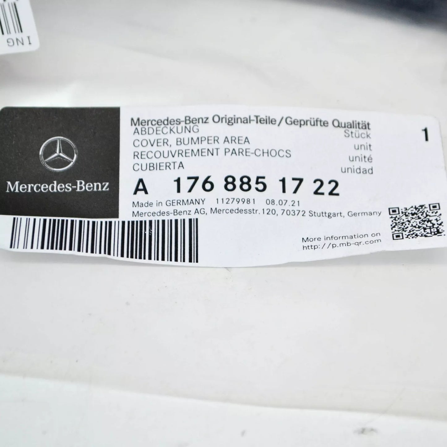 NEW MERCEDES-BENZ A-CLASS W176 FRONT BUMPER LEFT TRIM A1768851722 ORIGINAL