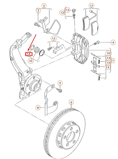 NEW AUDI A8 D2 FRONT FIXED CALLIPER GASKET SET 4D0615507 ORIGINAL