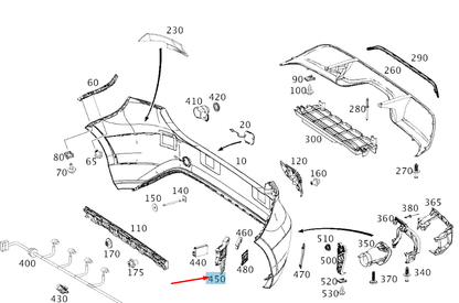 new mercedes-benz a w176 rear right bumper mounting rail a1768855800 original