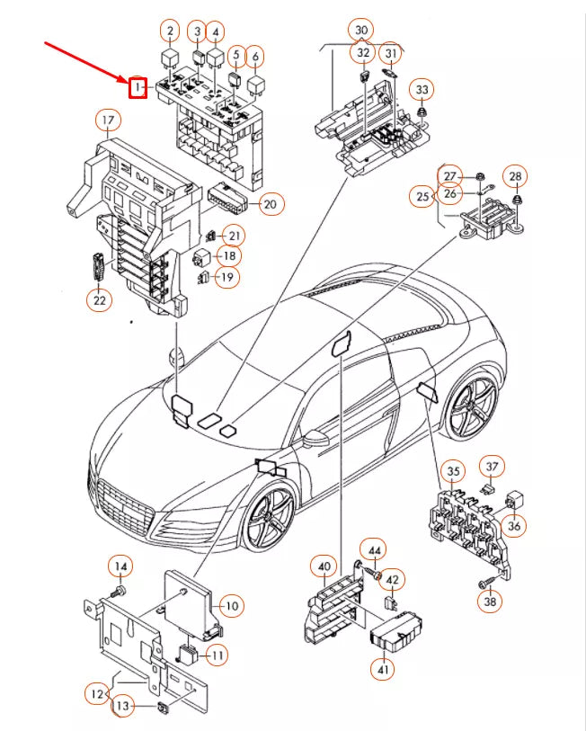 NEW AUDI R8 42 ONBOARD SUPPLY CONTROL UNIT 8P0907279P ORIGINAL