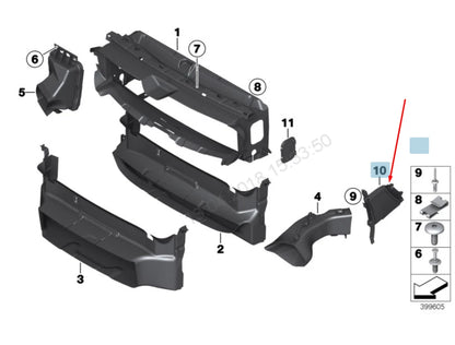 NEW BMW 3 GT F34 RADIATOR RIGHT INNER AIR DUCT 51747293730 7293730 2016 ORIGINAL